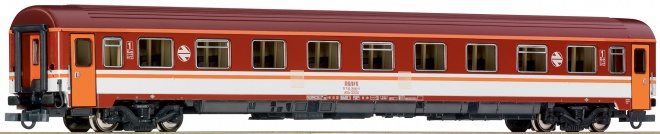 Passenger car 1st class type Eurofima in Estrella livery<br /><a href='images/pictures/Roco/64412.jpg' target='_blank'>Full size image</a>